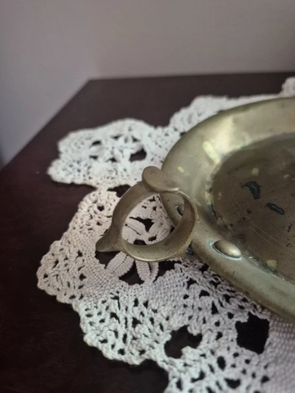 Antique Brass Chamberstick Candle Holder